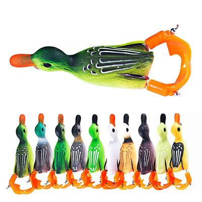 Topwater Frog Duck Lure,Hollow Frog Lure Bass,Soft Silicone Floating Frog Lures ,Soft Plastic Fishing Lures Pike Snakehead Musky Trout