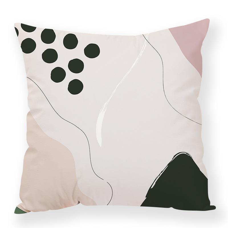 Ins Abstract Modern Simple Plush Pillowcase Line Decoration Pillow Car Office Waist Rest