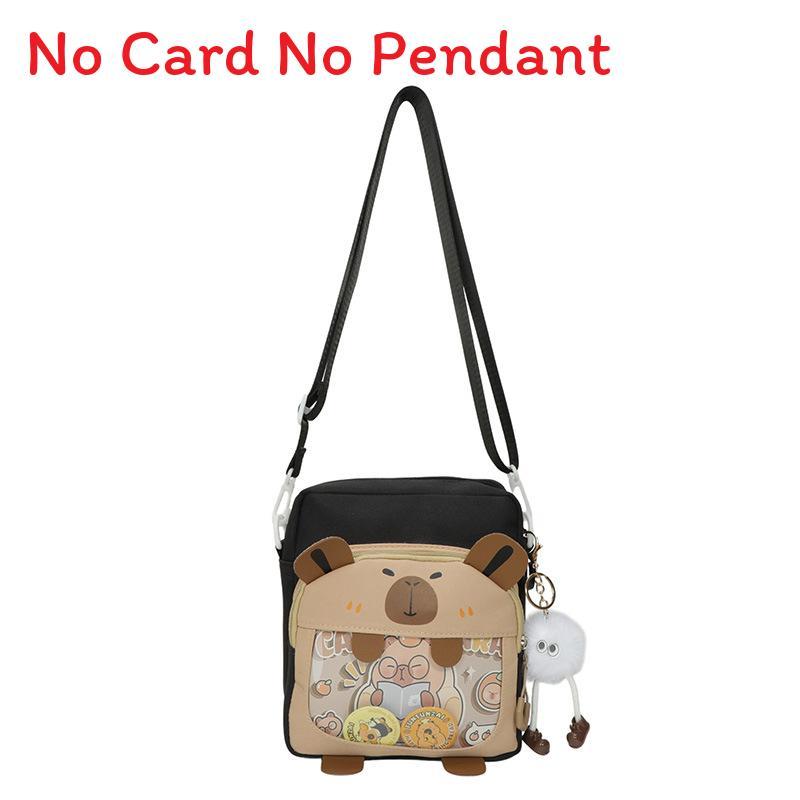 Capybara Cute Mini Nylon Crossbody Bag With Zipper Pocket For Daily Use