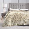 Flower Of Life Pastel Gold Swirl Ornament Blanket Soft Warm Flannel Throw Blanket Plush for Living Room Picnic Travel Home Sofa