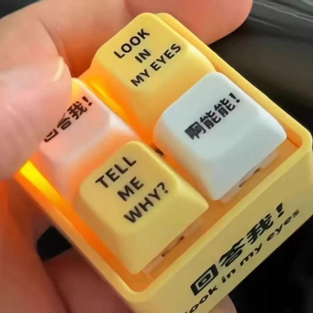 Keys Button Sound Emulator Glowing Keyboard Stress Relief Keychain Pendant  Send Friends