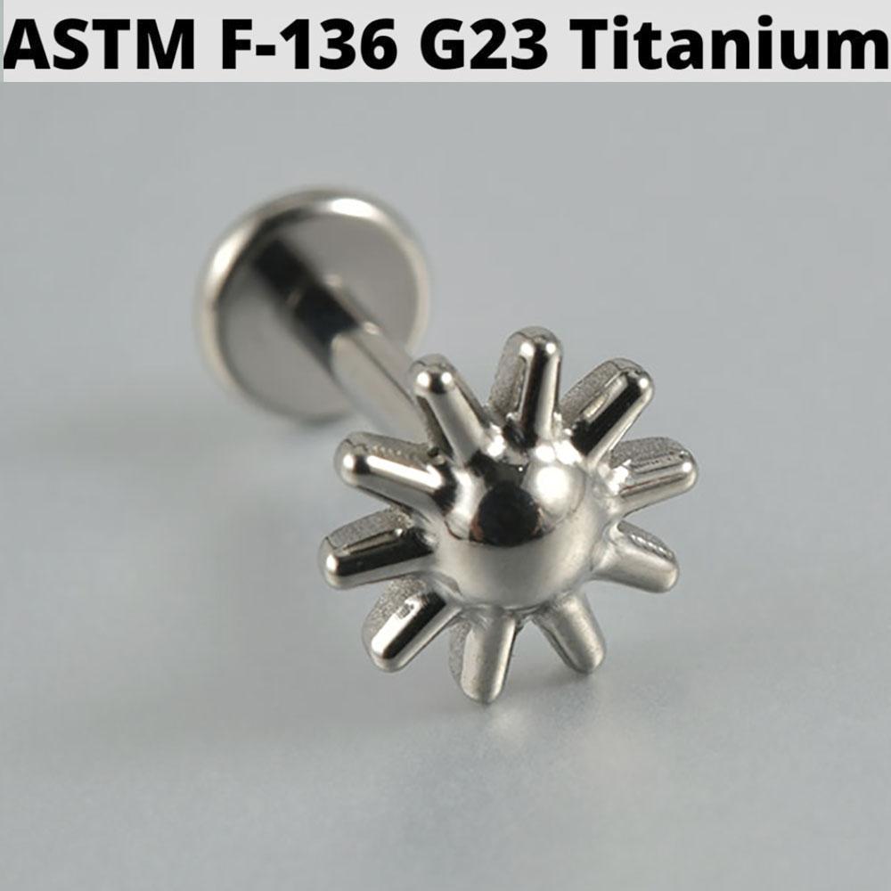 Cz Four Pointed Star G23 Solid Titanium Cartilage Earrings Stud 16G Internally Threaded Sun Helix Ear Tragus Piercing Jewelry