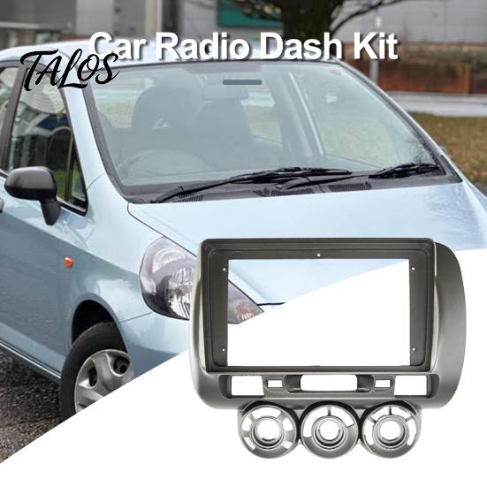 Car Navigation Console Panel 9 Inch Radio Fascia Frame Kit for Honda Jazz Fit 2006 RHD Custom Housing Manual AC, Frame, Stereo Install Bezel