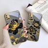 Black Gold Peony Flower For Samsung A 31 32 A33 A34 35 14 A15 13 16 25 26 50 52 53 54 55 56 70 71 72 73 Golden glass phone case