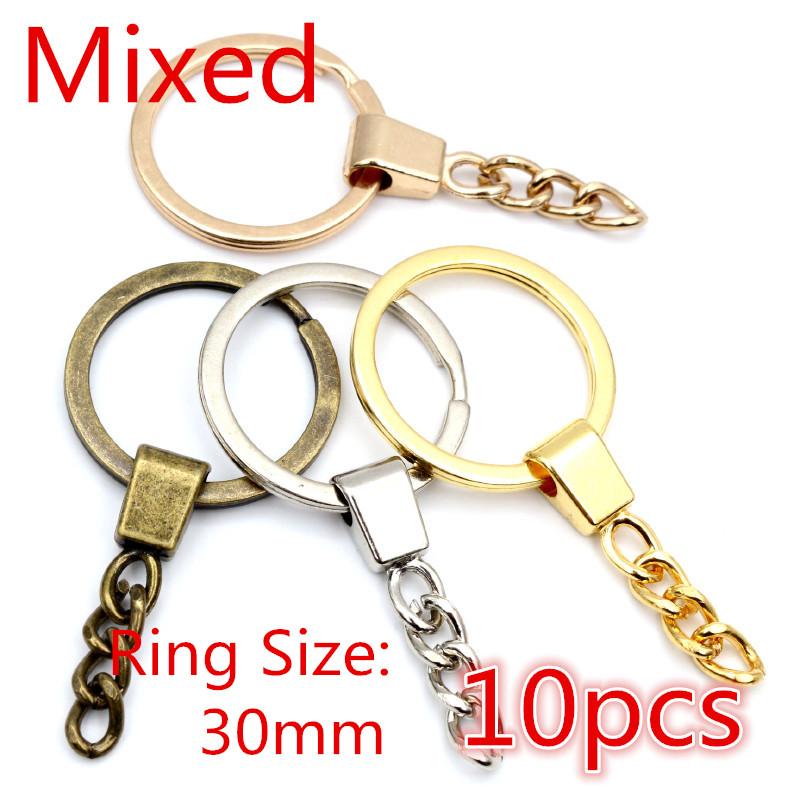 20pcs 25mm 28mm 30mm Rings Keychain Key Ring Chain Multi-colors Round DIY Jewelry Making Accessories Findings