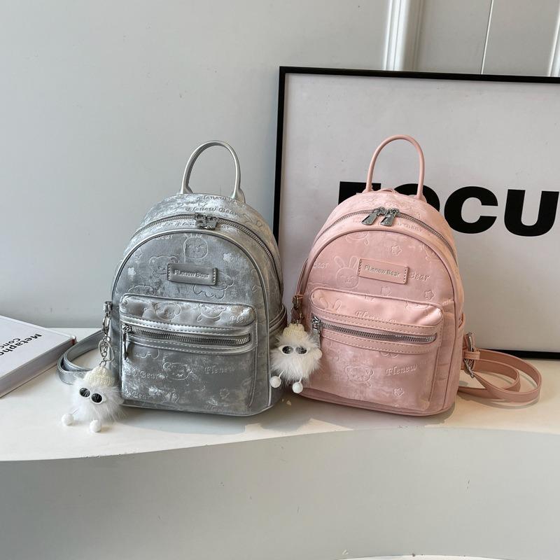 Spring and Summer Embossed New Women's Schoolbag Fashionable Large-capacity Backpack Women's High-end Temperament Backpack Casual Backpack