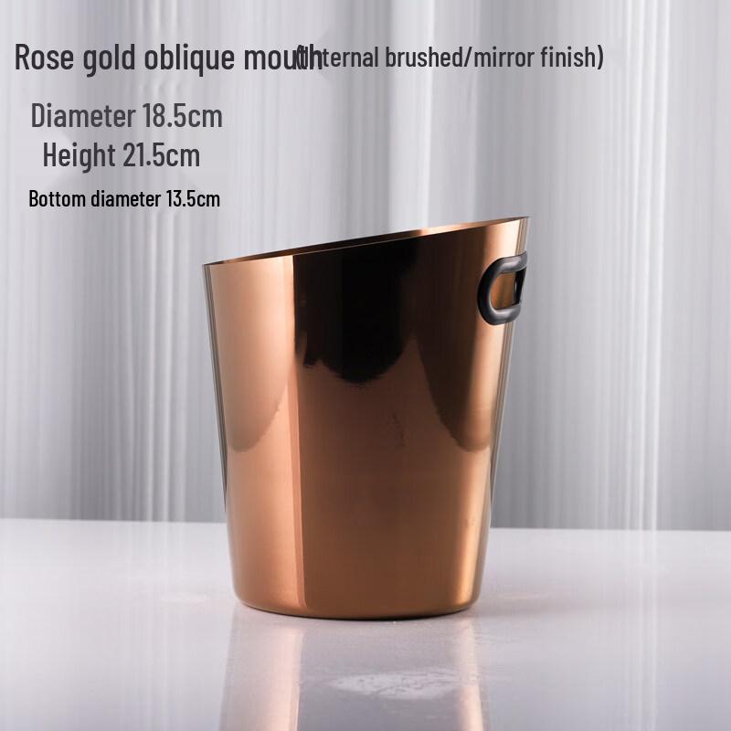 ZISIZ European Style Slanted Stainless Steel Ice Bucket