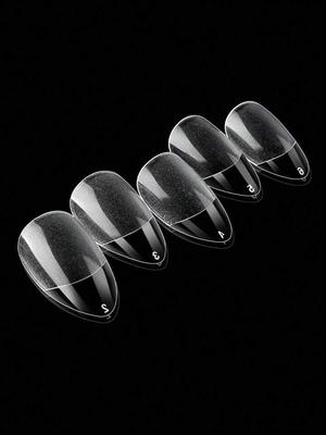 Styfy 504 Pieces Transparent Seamless Gel X Tips, Full Cover False Nails, Professional Artificial Nails - Almond