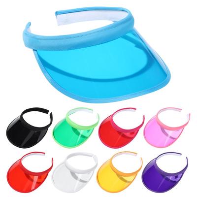 Fashion Summer Outdoor Sports Sun Protection Cap Unisex Clear Plastic Visor Hat Candy Color PVC Sunshade Hat UV Protection Hat