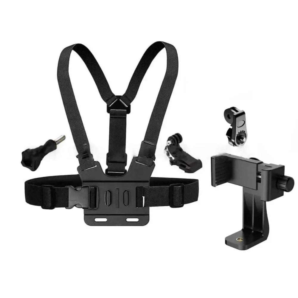 Mobile Phone Chest Mount Strap Holder Anti-Slide Strap Mount for Phone 360 Degree Rotary for Video Recording Camera Harness
