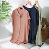 Short Sleeved Shirt Women's Summer Round Neck Shirt Top Women's Solid Color Casual T-shirt