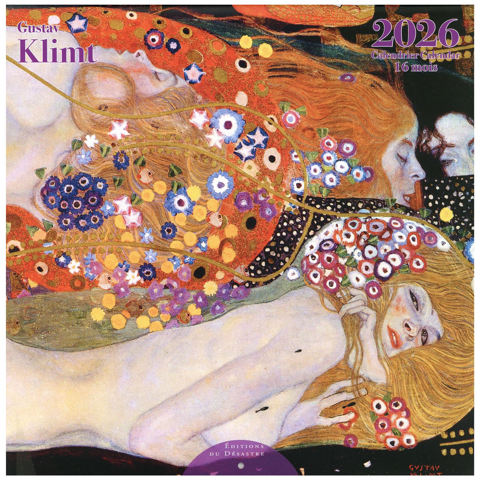 

EDITOR 2026 Wall Calendar, 30 x 30 cm, Klimt Art, Imported Edition, Made in France, Includes Japanese Holiday Stickers (KLIMT)