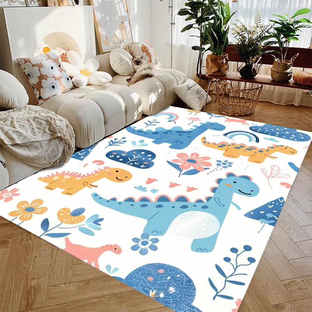 Kawaii Cartoon Dinosaur Carpet Parent-child Activities Area FloorMat Living Room Decor Sofa Rug Bedroom Bedside Rug Kitchen Mat