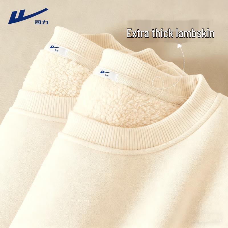 

Huili Women s Warm Fleece-Lined Round Neck Sweatshirt S