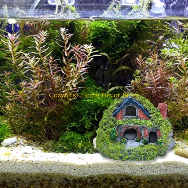 92MF Aquariums Landscape Artificial House Cave Fish Tanks Landscaping for Shrimp Breeding Landscape Ornaments Craft China Mainland