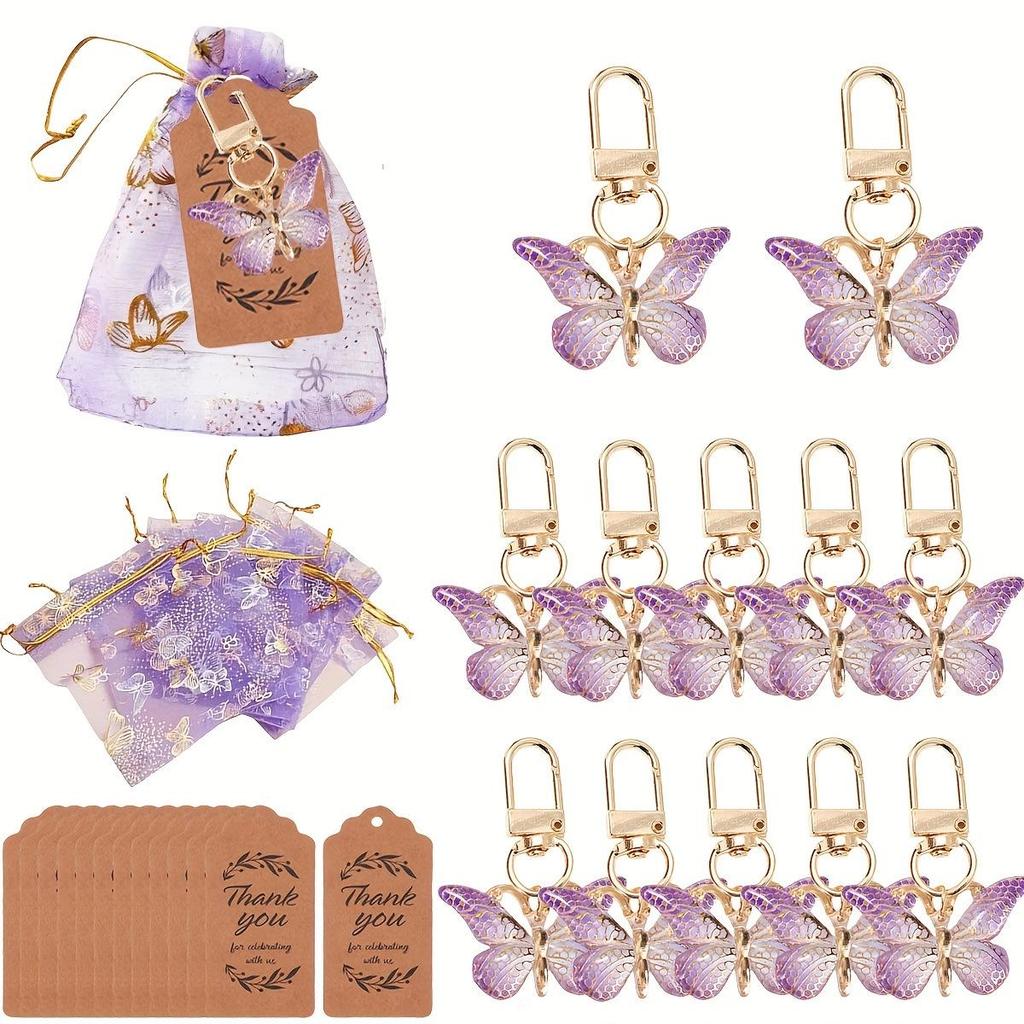 Korean Gradient Butterfly Acrylic Keychain Gift Set