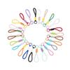 Multifunctional Color Block Woven Lanyard Keychain with Cartoon Plush Bag and Perler Bead Pendant