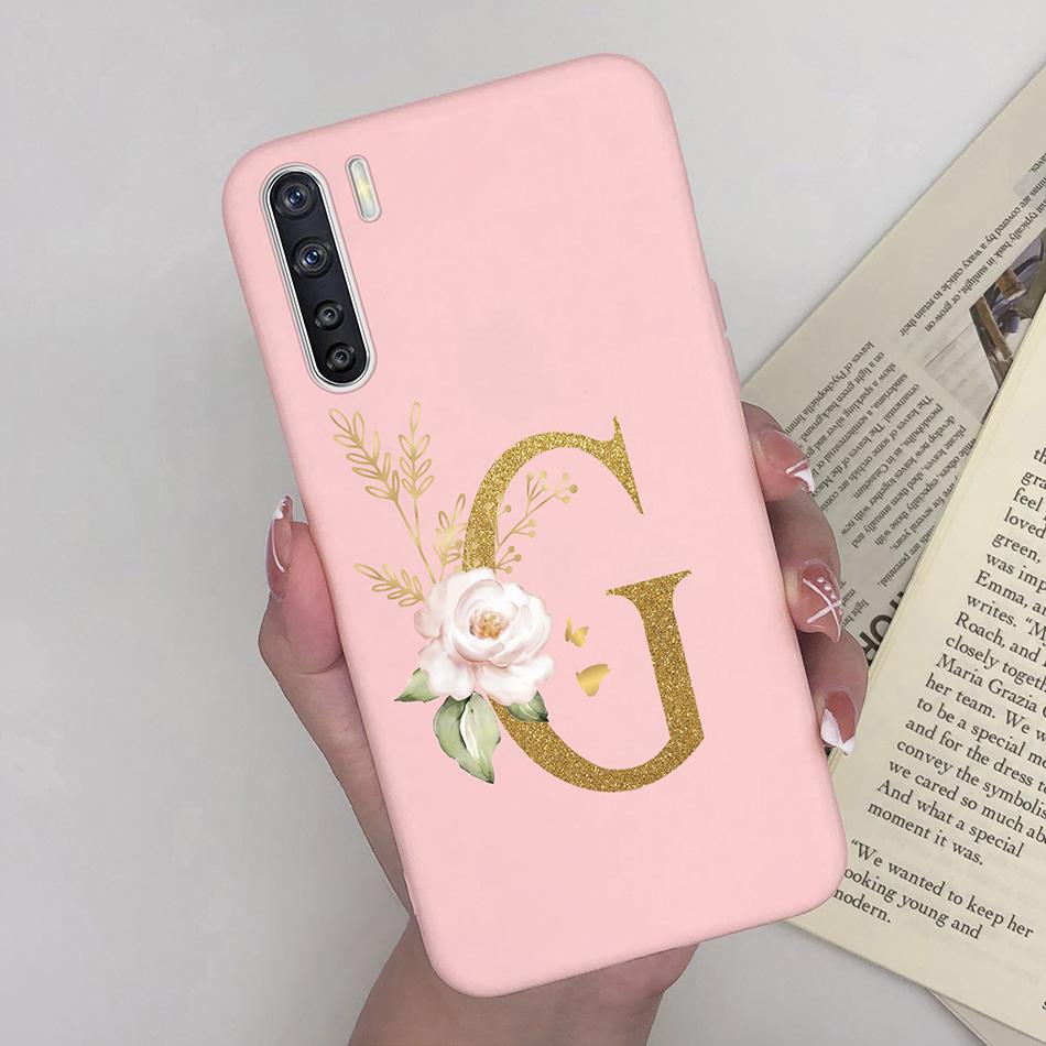 For OPPO A91 F15 Reno3 Phone Case Couple A-Z 26Letter Anti Drop Soft Silicone Matte Back Cover For OPPO A 91 F 15 Reno 3 Bumper
