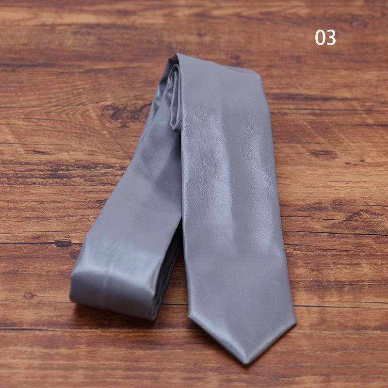 Neue Mode PU-Leder Krawatten für Männer Reine Solide Schwarz Weiß Krawatten 5,5 cm Schmale Krawatte Hochzeitsfeier Business Anzug Zubehör