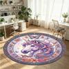 Wild Animals (487) Theme Round Crystal Velvet Rug Custom Name Text Personalized Floor Mat Home Decor Non Slip Crystal Carpet