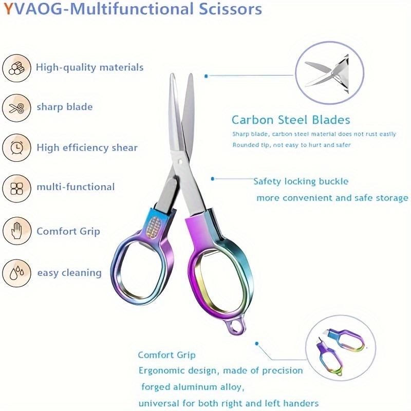 1 buc Foarfecă pliabilă din oțel inoxidabil, Mâner din aliaj de zinc, Tăietor de fir de pescuit, Instrument utilitar compact multifuncțional pentru activități în aer liber
