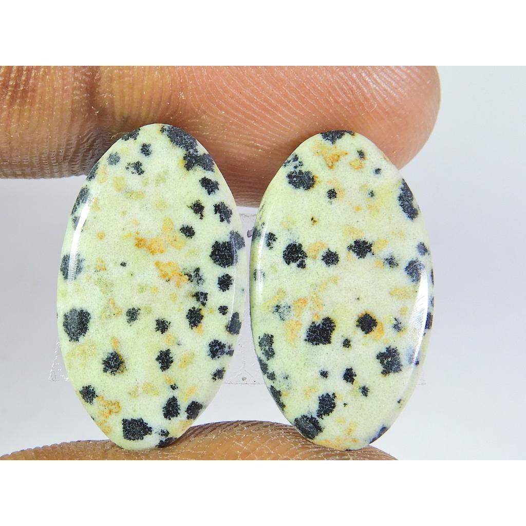 Natural Dalmantion Matched pair Oval Cabochon Loose Gemstone 12X21X03MM SK-192