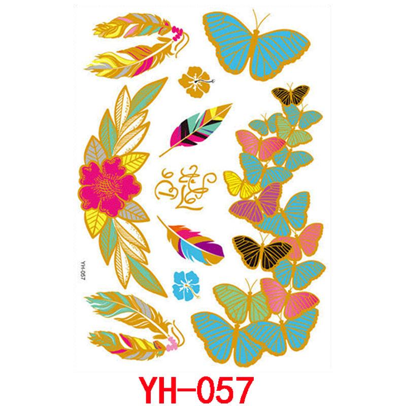 Bronzing Tattoo Sticker, Metal Waterproof Tattoo Sticker, Tattoo