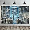 Futuristic Tech Lab Backdrop, STEM Classroom & Science Fair Decor