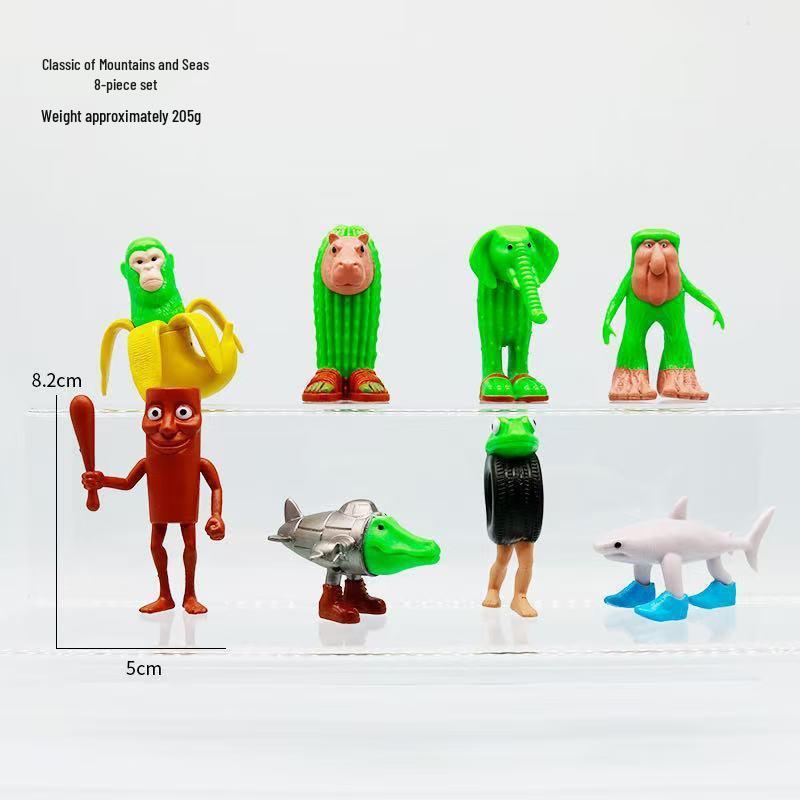 Shan Hai Jing Banana Monkey with Shoes Wooden Figure Ornament