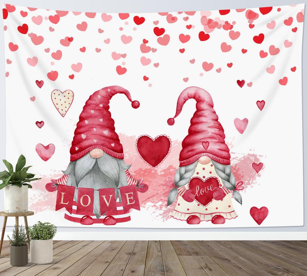 Red Love Heart Rose Flower Tapestry Romantic Sweetheart Tapestry Home Living Room Dorm Bedroom Aesthetics Decoration Tapestries