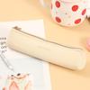 Mini Pencil Bag Pu Solid Color Student Supplies Kawaii Zipper Bags Pencil Case Pouch School Office Stationery Supplies