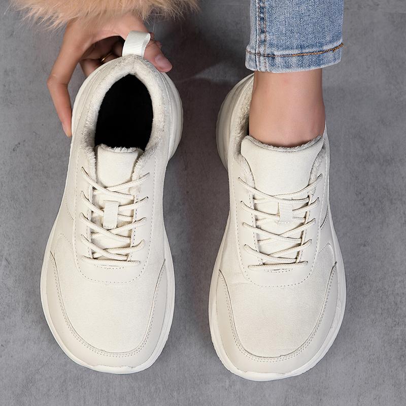 Winter Mens Wide Box Sneakers Fur-lined Keep Warm Frost Resistant Casual Sports Shoes Walking for Big Wide Fat Foot