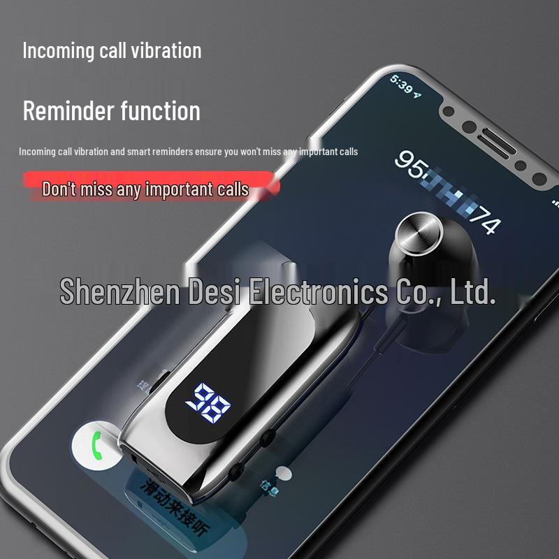 K55 Bluetooth 5.0 Clip-On Retractable Earbuds: Smart, Universal, Ideal for Business and Sports