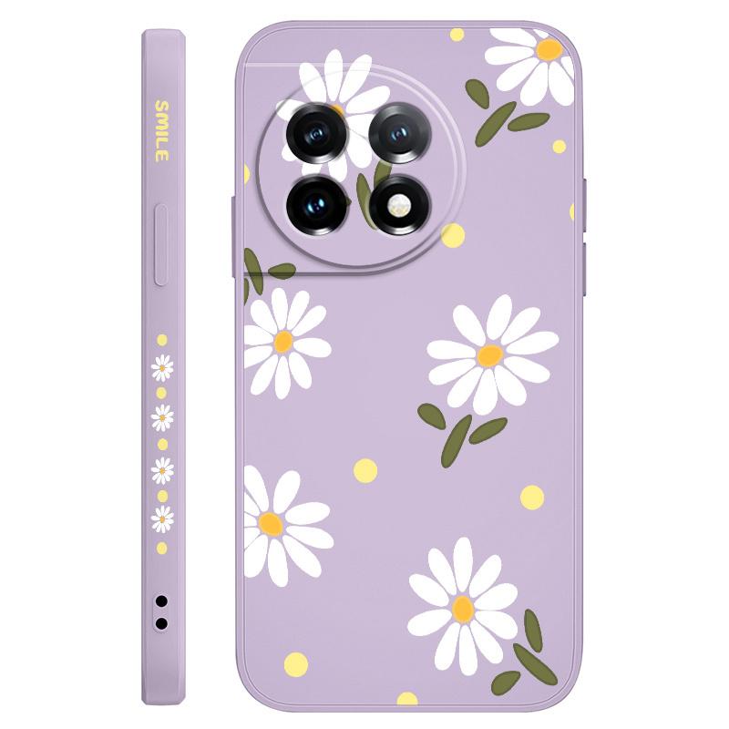 Elegant Daisy Phone Case For Oneplus 13 13R 12 12R 11 11R 10 10R 10T 9R 9RT 9 8T 8 7 7T Pro 5G Liquid Silicone Cover