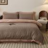 2026 Spring/Summer Men's Pure Cotton Striped 4-Piece Bedding Set: Washed Cotton Bed Sheet & Duvet Cover.
