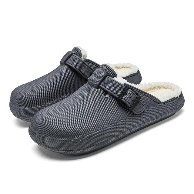 Cotton Slippers Men's New Winter Velvet Warm Slippers Waterproof and Non Slip Slippers Comfortable and Lightweight Cotton Shoes