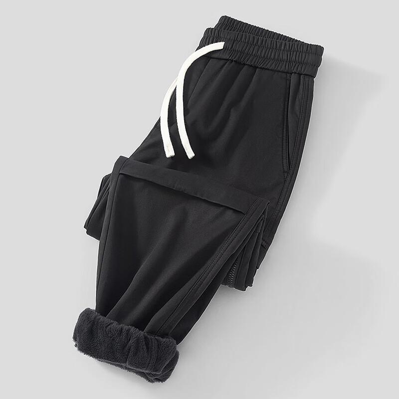 

FAPAI Men s Winter Plush Lined Casual Joggers L