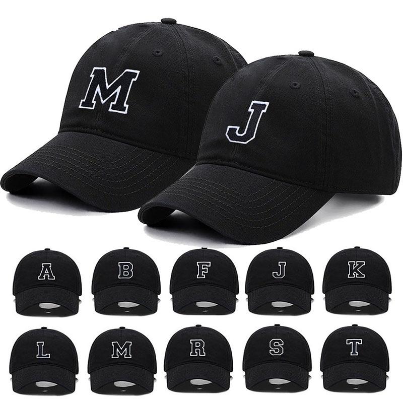 Yiran Bag Women's Initial Letter A-Z Embroider Baseball Cap For Men Womne High Quality Soft Cotton Fashion Team Sport Visors Snapback Caps Cm