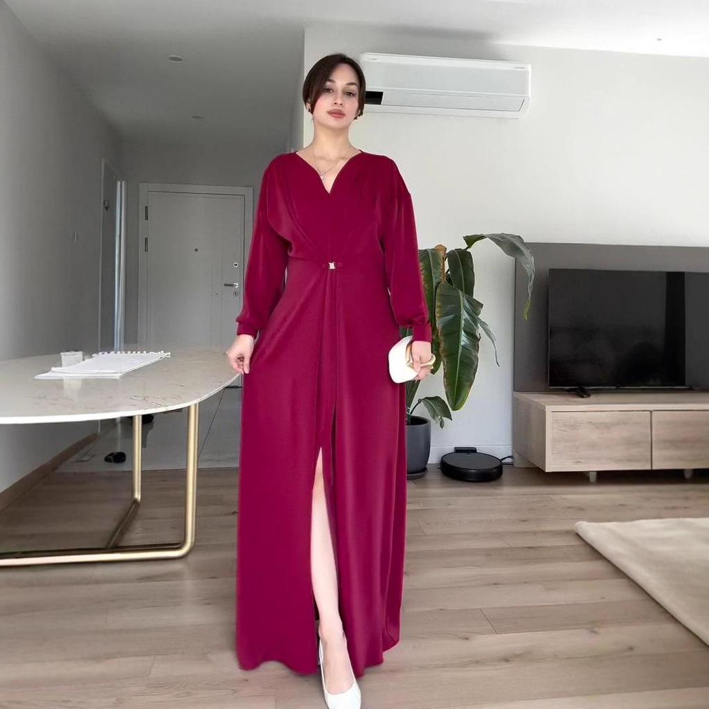 2025 Autumn V-neck Waist-Cinching Cardigan with Fairy Slit and Buttons for Women