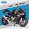 Welly BMW 2021 S1000RR Legierungs-Motorradmodell im Maßstab 1:12, Druckguss-Metallspielzeugfahrzeuge, Motorradmodell, hohe Simulationskollektion, Geschenke für Kinder
