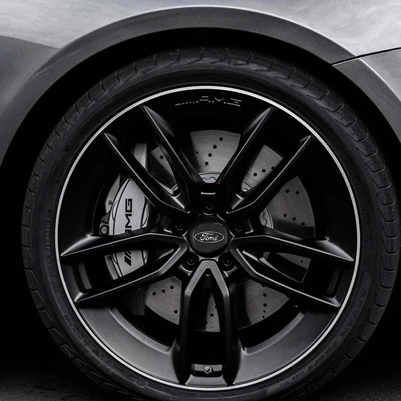 Car Sticker Ford 4Pcs Car Wheel Hub Cap Metal Emblem Stickers For Ford Focus 2 MK2 3 4 MK3 4 ST Mondeo Festiva Fusion Suit Fiest