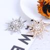 Wedding Silver Snowflake Diamante Brooch Rhinestone Crystal Broach Pin Xmas Gift