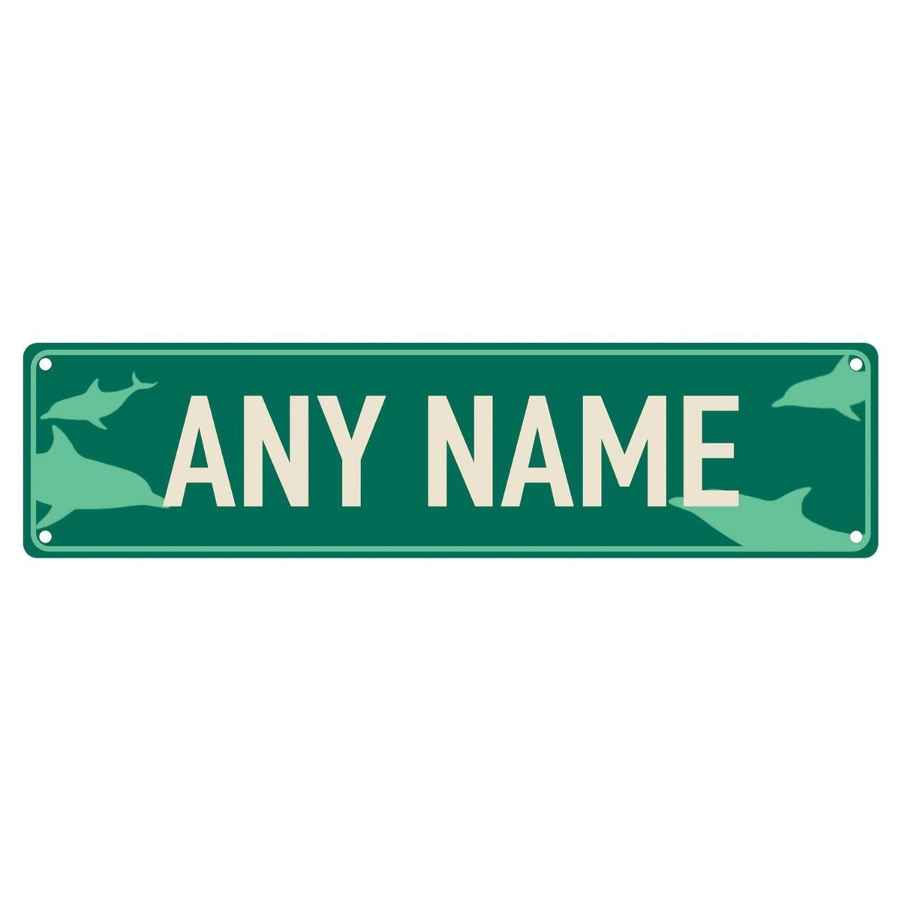 1pc Aluminum Dolphin Sign Custom Street Decor for Home Bar Cafe зелёный