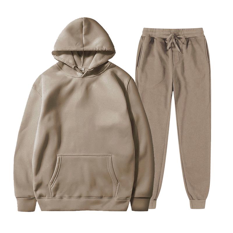 Unisex Fleece-Lined Thick Hooded Jacket - Solid Color, Trendy Autumn/Winter Style, Custom Logo Printing