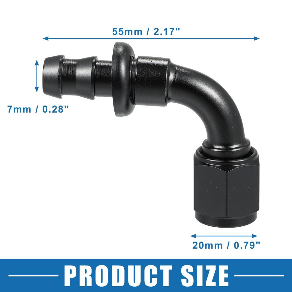 A ABSOPRO Hose End Fitting Fitting Adapter Hose Fitting for Car 90 Degree