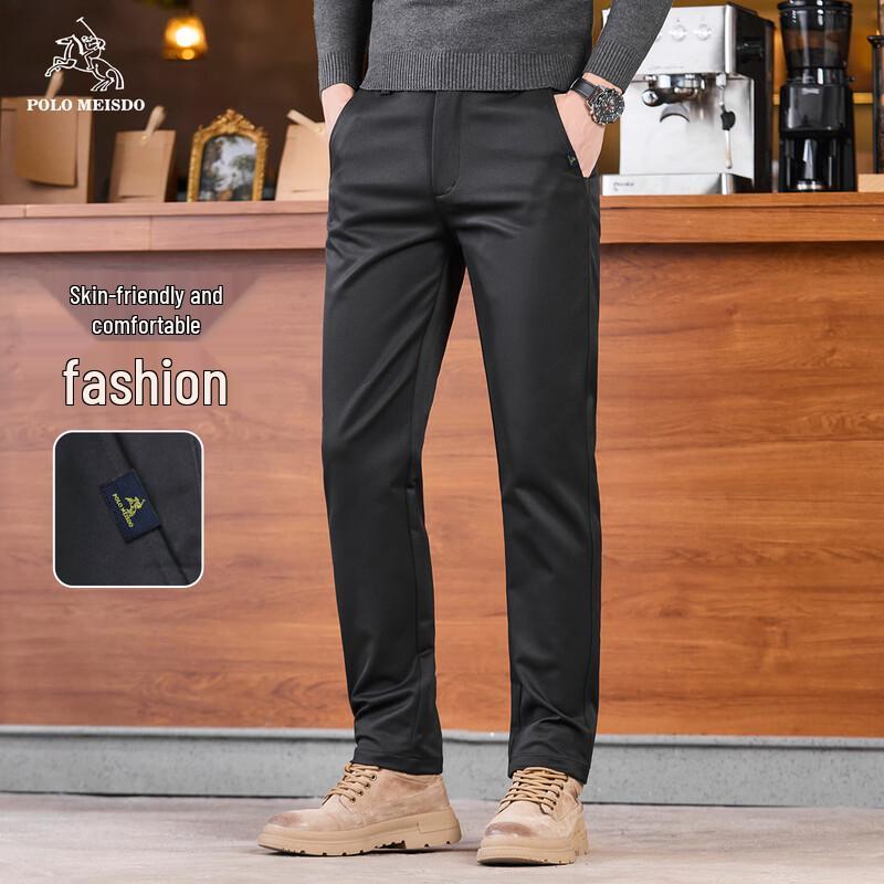 POLOMEISDO Men s Autumn/Winter Straight Fit Casual Trousers 34