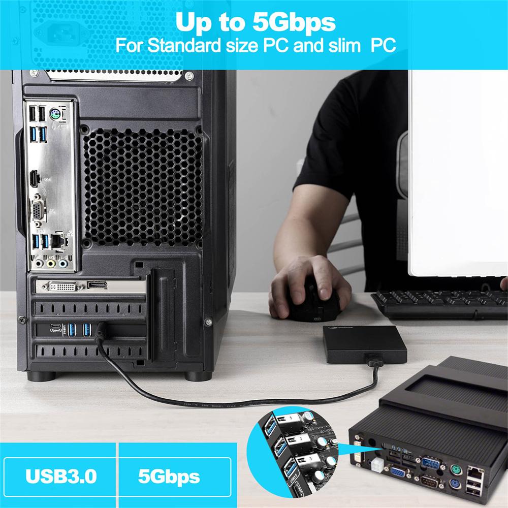 PCIe To USB 3.0 Expansion Card 5Gbps with 3 USB A and 1 Type C Ports For 2U Case
