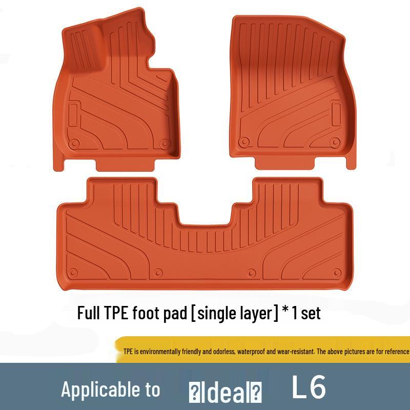 Li Auto L6 Trunk Mat & Backrest Pad - Three-Row Seat TPE Modification Accessories