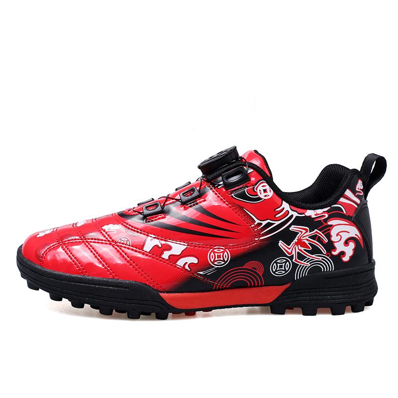 

28-39 Дитячі високоякісні обертові кнопки для футболу Футбольні дитячі футбольні бутси з лакованої шкіри Art Format для тренувань на газоні 39 червоний