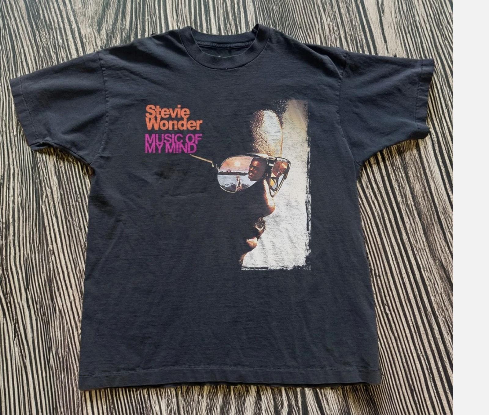 Stevie Wonder Music of My Mind Unisex Black T-shirt Size S-5XL L